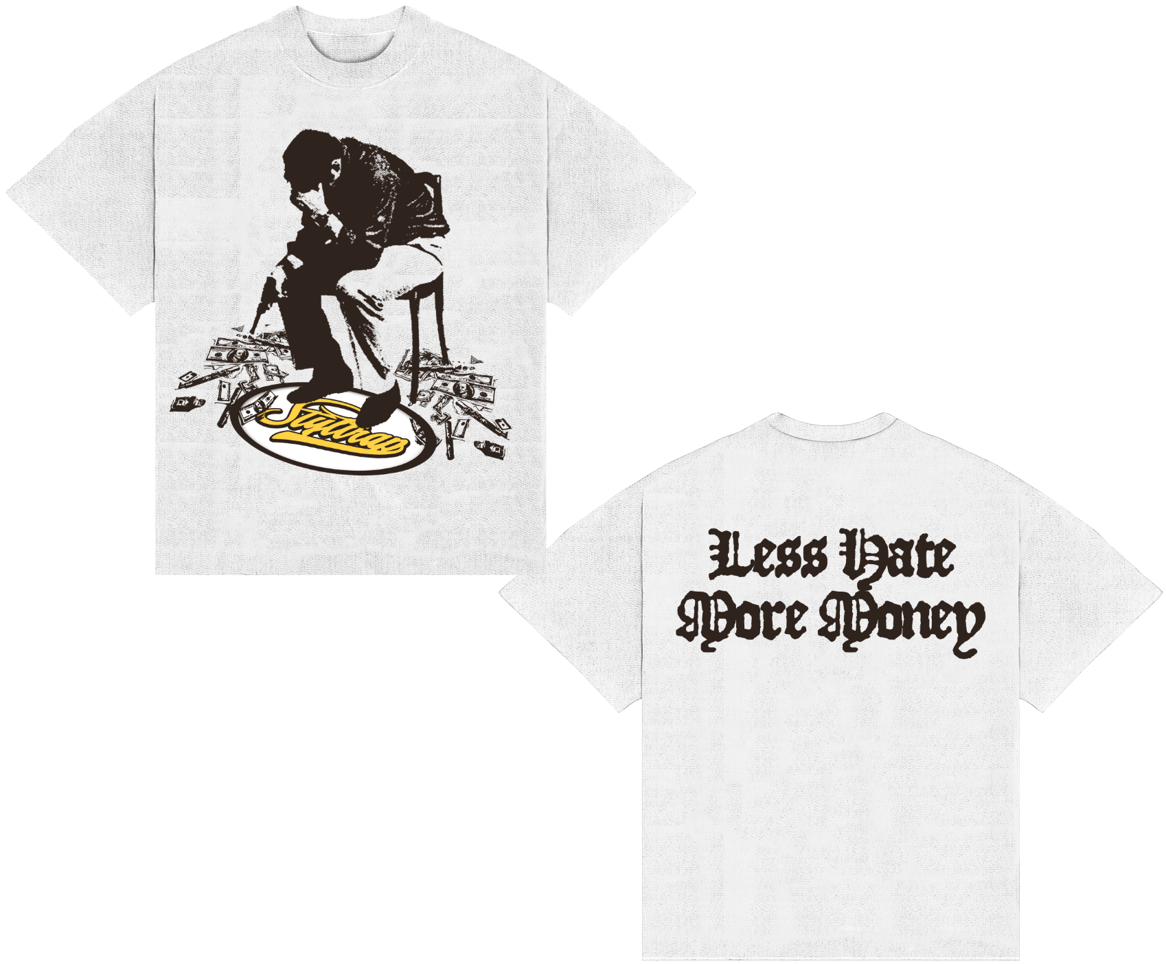 BOXY T-SHIRT - LESS HATE, MORE MONEY