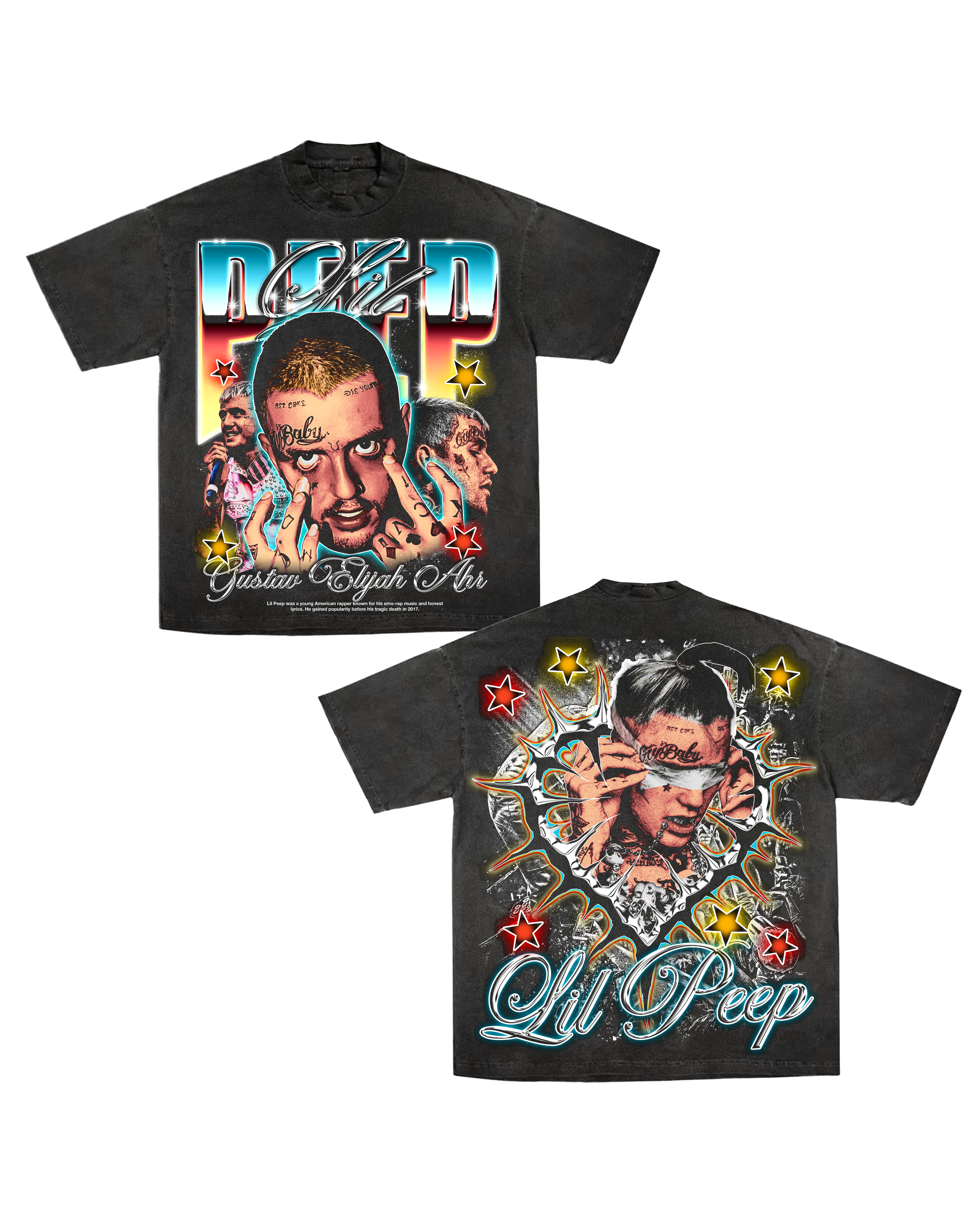 105★ puppilyhils オロク 06 Bit Fringe Tee Camiseta Lil Peep – STYLTRAP