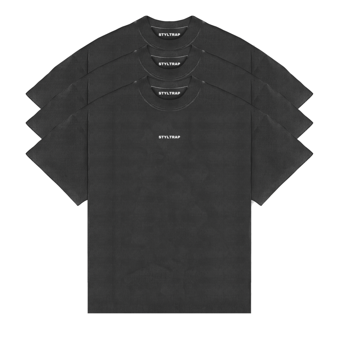 KIT WITH 3 PLAIN BOXY SHIRTS 