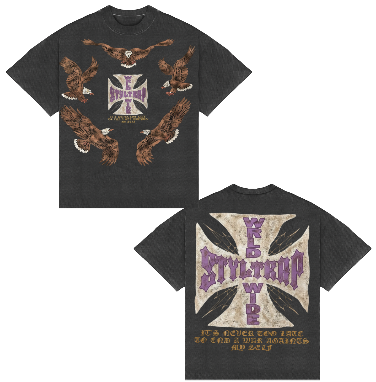 Camiseta IT’S NEVER TOO LATE TO END A WAR AGAINST MY SELF “BOXY”