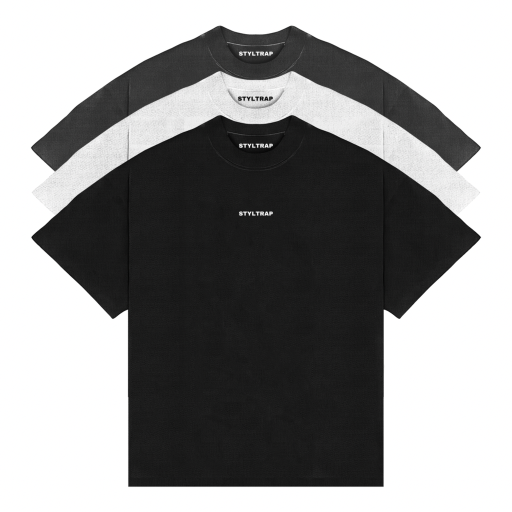 KIT WITH 3 PLAIN BOXY SHIRTS 