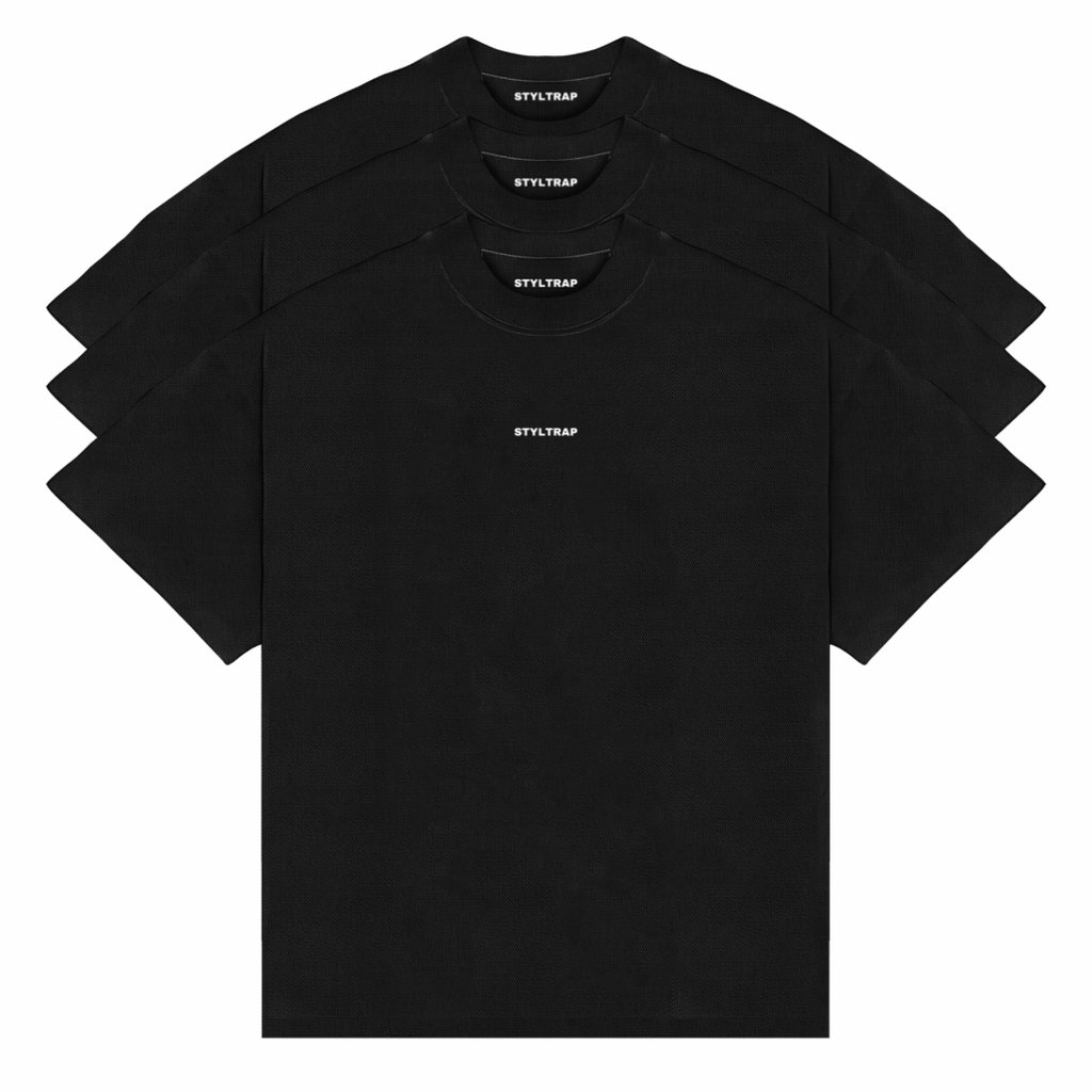 KIT WITH 3 PLAIN BOXY SHIRTS 