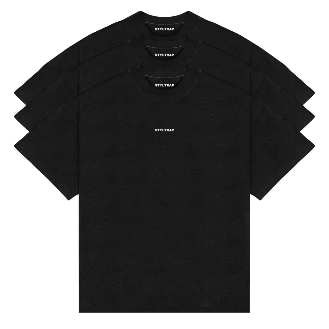 KIT WITH 3 PLAIN BOXY SHIRTS 