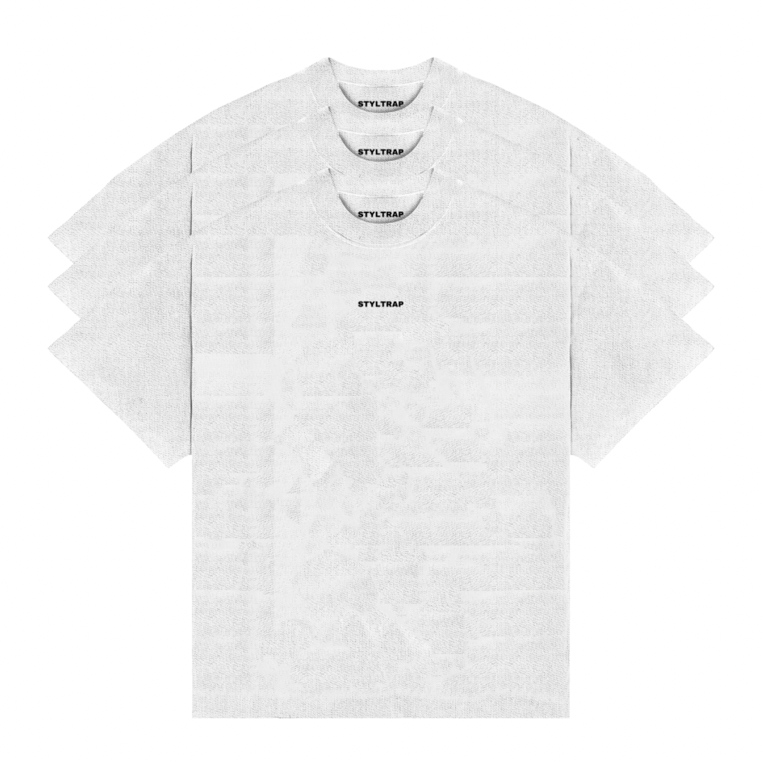 KIT WITH 3 PLAIN BOXY SHIRTS 