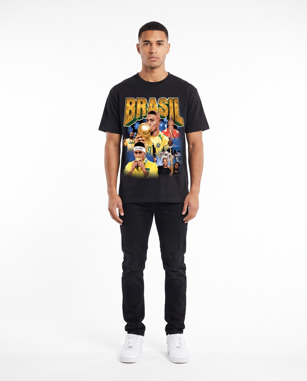 Camiseta BRASIL - modelo, fundo branco