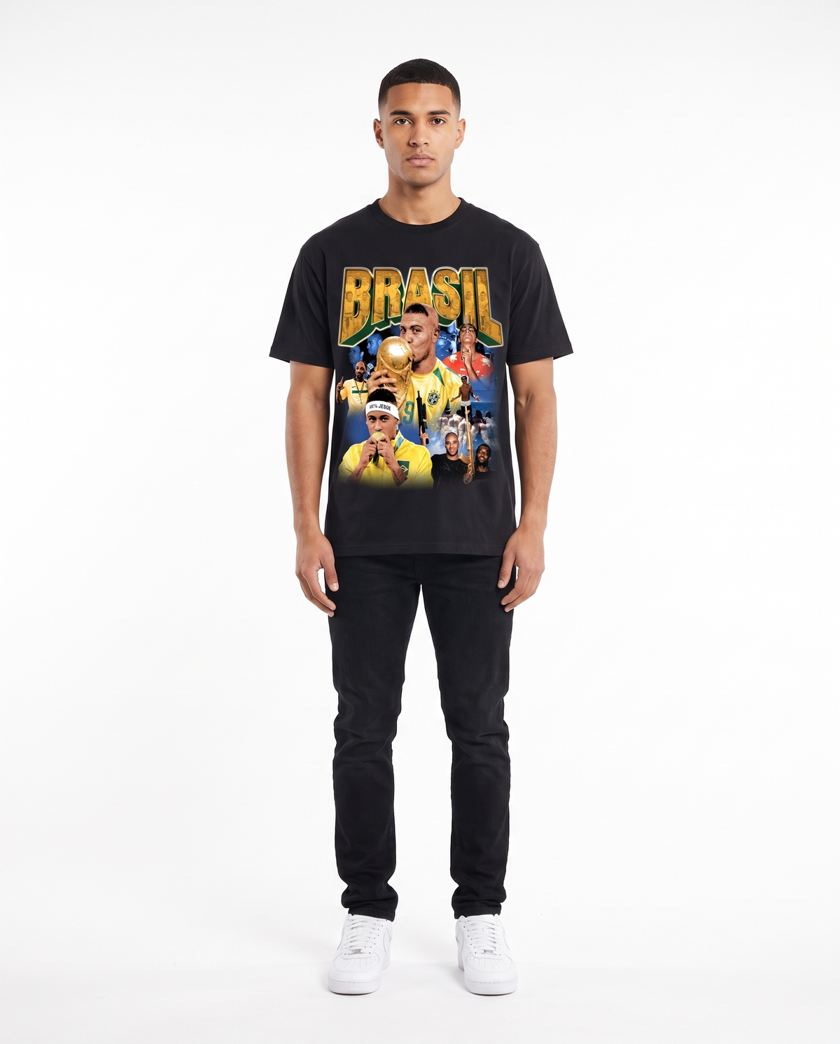 Camiseta BRASIL - modelo, fundo branco